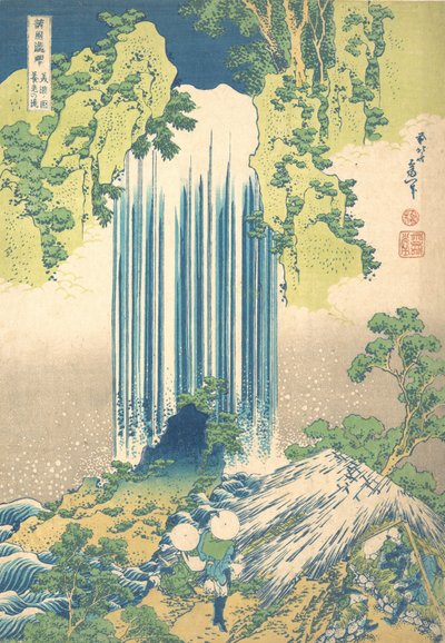Yoro-waterval in de provincie Mino Mino no Yoro no taki, uit de serie Een Rondreis van Wate..., ca. 1832 door Katsushika Hokusai