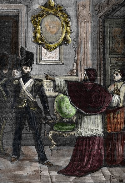 Generaal Radet ontvoert paus Pius VII opgesloten in het Quirinaal Paleis door Alec Hunter