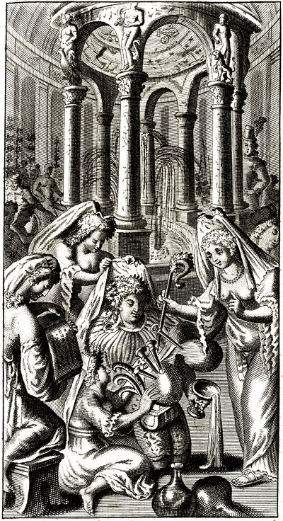 De fantastische fontein die de smaak van wijn geeft aan degenen die ervan drinken (Rabelais) door Alec Hunter