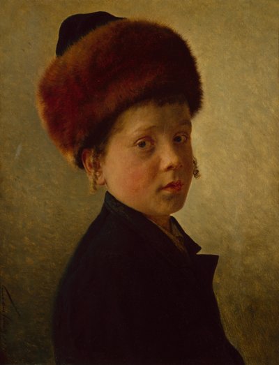 Portret van een jonge jongen door Kaufmann Isidor