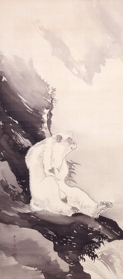 Witte aap door Kawabata Gyokushō