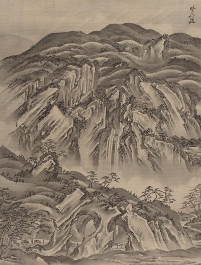 Rotsachtig Landschap door Kawanabe Kyosai