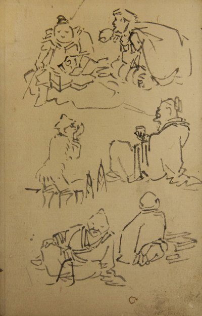 Schetsen van Oost-Aziatische Legendarische Figuren, eind 19e eeuw door Kawanabe Kyosai