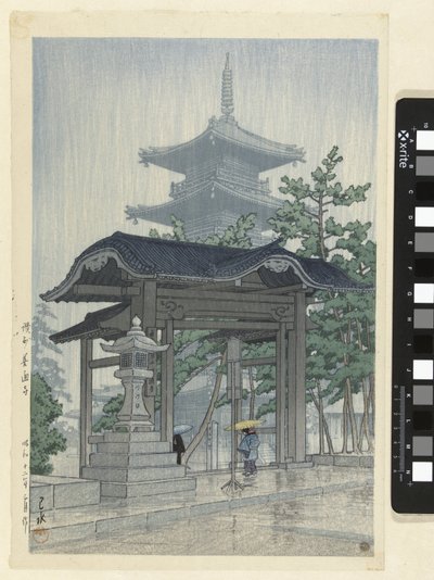 De Zensetsu tempel in Sanshu door Kawase Hasui