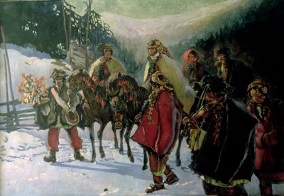 Hucul Bruiloft, 1909 door Kazimierz Sichulski