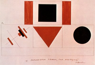 Ontwerp voor het Sprekerspodium, 1919 door Kazimir Severinovich Malevich