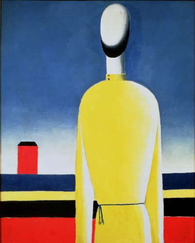 Halffiguur in een geel shirt, 1928-32 door Kazimir Severinovich Malevich