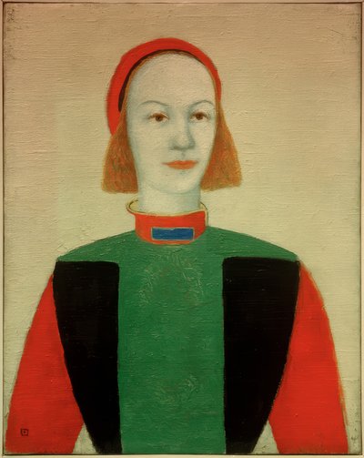 Hoofd van een modern meisje door Kazimir Severinovich Malevich
