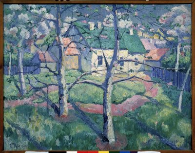 Bloeiende appelbomen door Kazimir Severinovich Malevich
