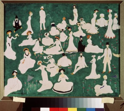 Ontspanning. De hoge samenleving in hoge hoeden door Kazimir Severinovich Malevich