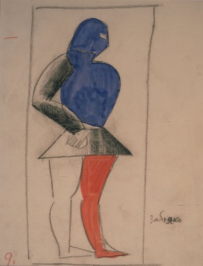 Ruffian. Kostuumontwerp voor de opera Victory over the sun door A. Kruchenykh door Kazimir Severinovich Malevich