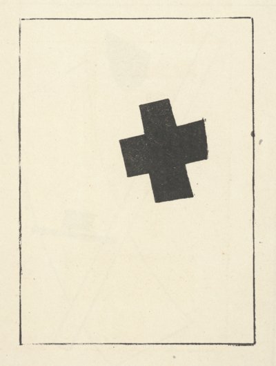 Kleine Zwarte Kruis, Gekanteld uit "Suprematisme: 34 Tekeningen" door Kazimir Severinovich Malevich