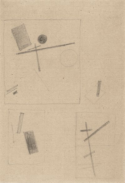 Suprematistische Tekening door Kazimir Severinovich Malevich