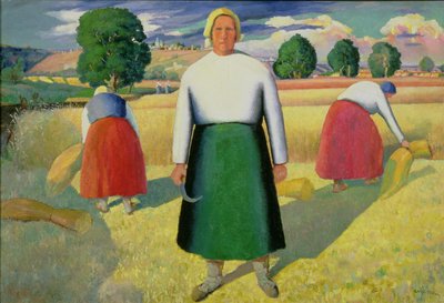 De Oogsters, 1909-10 door Kazimir Severinovich Malevich