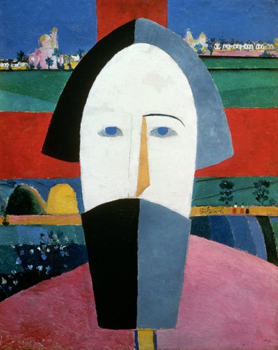 Het hoofd van een boer, c.1929-32 door Kazimir Severinovich Malevich