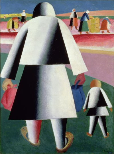 Naar de oogst, Martha en Vanka door Kazimir Severinovich Malevich