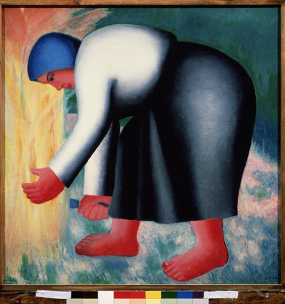 Een maaier door Kazimir Severinovich Malevich