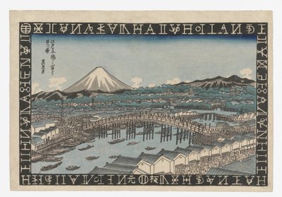 Mount Fuji gezien vanaf Nihonbashi in Edo door Keisai Eisen