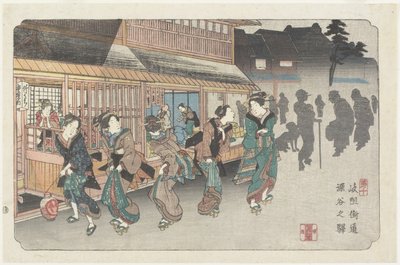 Nr.10 Fukaya Station, 1830-1844 door Keisai Eisen