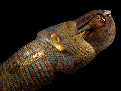 Doodskist van Farao Akhenaten, 18e Dynastie; Nieuwe Koninkrijk; Egypte; Het Egyptisch Museum, 2009 (foto) door Kenneth Garrett