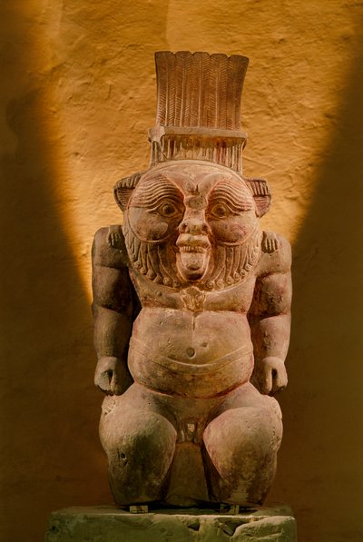 Kalkstenen standbeeld van de god Bes, Late Periode door Kenneth Garrett