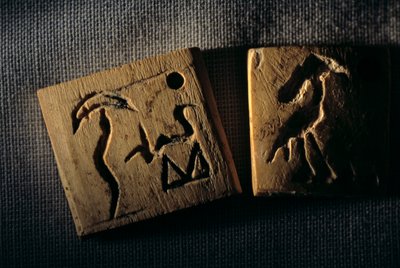 Predynastiek ivoren label, vroegste schrift, Dr. Gunter Dreyer, Egypte door Kenneth Garrett