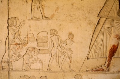 Reliëf uit het graf van Horemheb; toont schrijvers die gevangenen registreren, 2003 door Kenneth Garrett