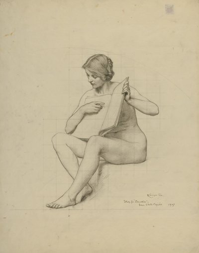 (Rotunda van het Capitool van de staat Iowa) (Onderwijs, studie voor panel) door Kenyon Cox