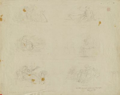 (Rotunda van het Capitool van de staat Iowa) (studie voor Six Lunettes) door Kenyon Cox