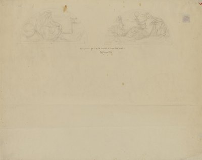 (Rotunda van het Capitool van de staat Iowa) (studie voor twee lunetten) door Kenyon Cox