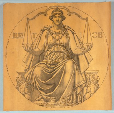 Gerechtigheid, Carton voor mozaïek in Wisconsin State Capitol Rotunda door Kenyon Cox