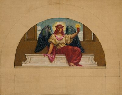Schets voor de muurschildering aan Oberlin College, De geest van zelfopofferende liefde, ca. 1914 door Kenyon Cox
