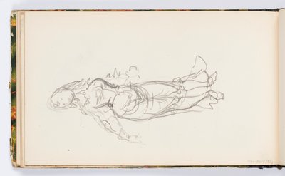 Schetsboekpagina: Vrouwelijke figuur door Kenyon Cox