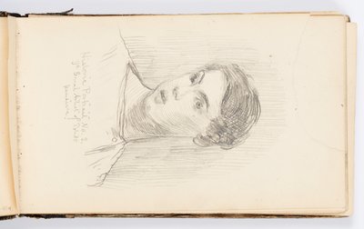 Schetsboekpagina: Historisch portret nr. 3 (Zelfportret) door Kenyon Cox