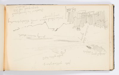 Schetsboekpagina: landschap door Kenyon Cox