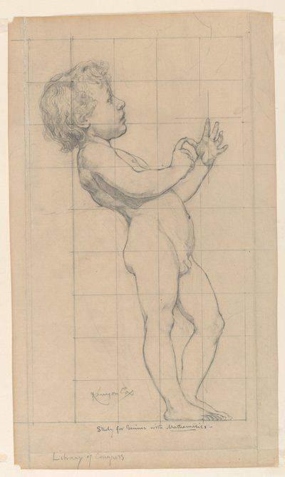 Studie voor "Wiskunde," "De Wetenschappen," Library of Congress, Washington D.C. door Kenyon Cox