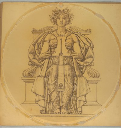 Studie voor "Rechtvaardigheid," Lunet in Hudson County Courthouse, Jersey City, NJ door Kenyon Cox