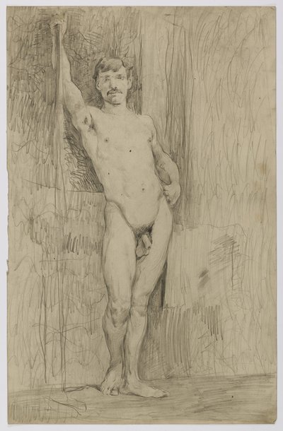 Zonder titel (Studie van staand mannelijk naakt) door Kenyon Cox