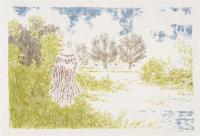 Vrouw in een gestreepte jurk, 1899-1900 (lithografie in kleuren) door Ker Xavier Roussel