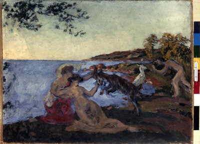 Mythologisch motief. Schilderij van Ker Xavier Roussel (1867-1944), ca. 1903. Olie op karton. Nabis. Afm: 47x62cm. Hermitage Museum, Sint-Petersburg door Ker Xavier Roussel