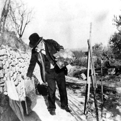 Paul Cézanne schildert in Aix-en-Provence door Ker Xavier Roussel