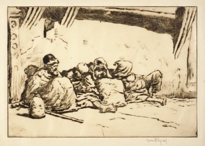Bedelaars bij de muur door Kerr Eby