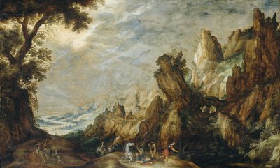 Landschap met de bekering van Sint Paulus door Kerstiaen de Keuninck