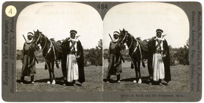 Een sjeik en zijn lijfwacht, Syrië door Keystone View Company