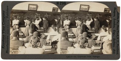 "Een rekenles, Tuskegee, Alabama",c. 1900 (foto) door Keystone View Company