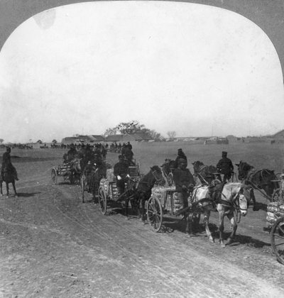 Japanse militaire transporttrein, Mantsjoerije door Keystone View Company
