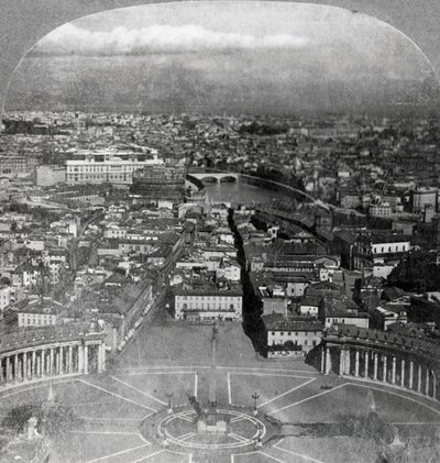 Rome, de Eeuwige Stad, vanaf het balkon van de Sint-Pieter, Italië, 1904 door Keystone View Company