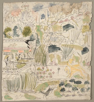 Dames die Schieten vanuit een Paviljoen door Kichizan Mincho