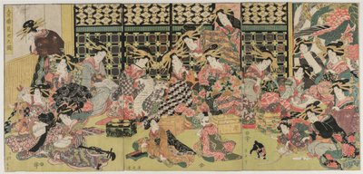 Een afbeelding van het kijken in de plezierkwartieren, 1810s door Kikugawa Eizan