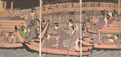 Afkoelen bij Ryogoku in Edo, begin-midden 19e eeuw door Kikugawa Eizan